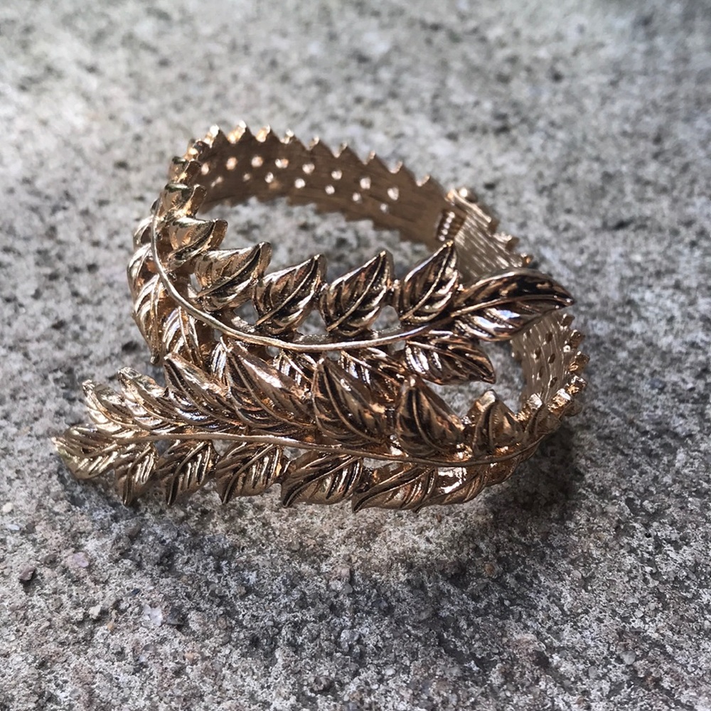 Gold Leaf bracelet wrap around adjustable